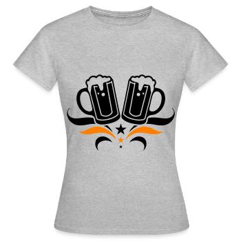 Verre à bière Chope de bière Bière - T-shirt Femme - gris chiné - Devant - AI Model Female 172 dark (172cm)