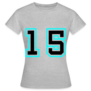 Symbole de 15 chiffres - T-shirt Femme - gris chiné - Devant - AI Model Female 172 dark (172cm)