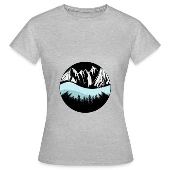Montagnes, neige et mer - T-shirt Femme - gris chiné - Devant - AI Model Female 172 dark (172cm)