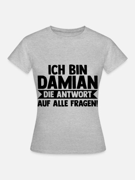 Vorname Damian - Frauen T-Shirt - Grau meliert