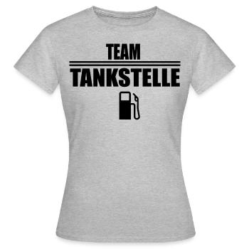 Team Tankstelle, Kasse Tankwart shirt Geschenk - Frauen T-Shirt - Grau meliert - Vorne - AI Model Female 172 dark (172cm)