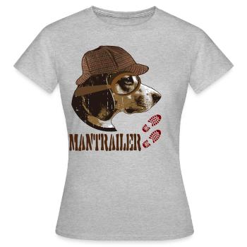 Mantrailer chien chien de sauvetage chien de sauvetage Chien - T-shirt Femme - gris chiné - Devant - AI Model Female 172 dark (172cm)