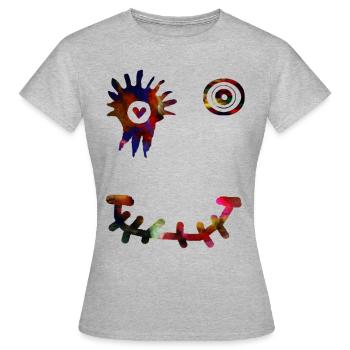 Mystery Cyberface - Women's T-Shirt - heather grey - Front - AI Model Female 172 dark (172cm)