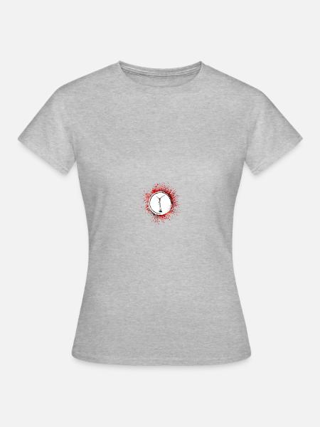 Windrad Silhouette Energie - Frauen T-Shirt - Grau meliert