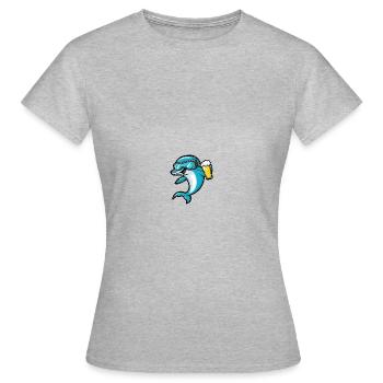 Bière d’après-ski Delfin - T-shirt Femme - gris chiné - Devant - AI Model Female 172 dark (172cm)
