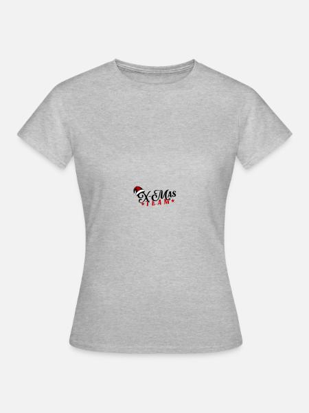 X-Mas Team Weihnachten - Frauen T-Shirt - Grau meliert