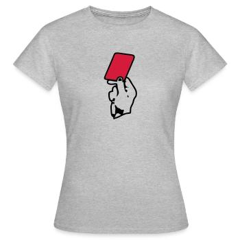 main hand carton rouge red card - T-shirt Femme - gris chiné - Devant - AI Model Female 172 dark (172cm)
