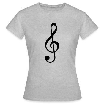Violin Clef - Clef - Women's T-Shirt - heather grey - Front - AI Model Female 172 dark (172cm)