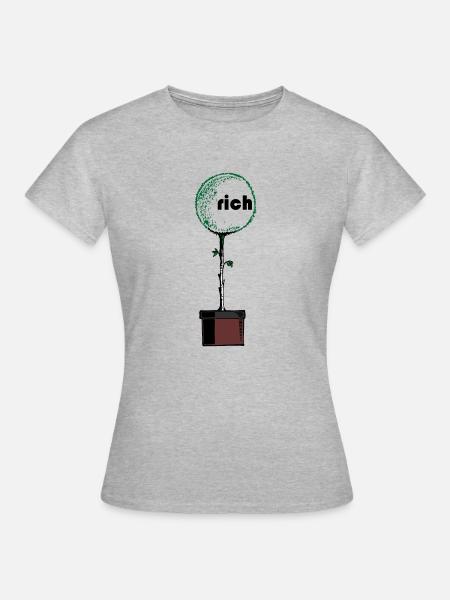 rich saat aussäen - Frauen T-Shirt - Grau meliert