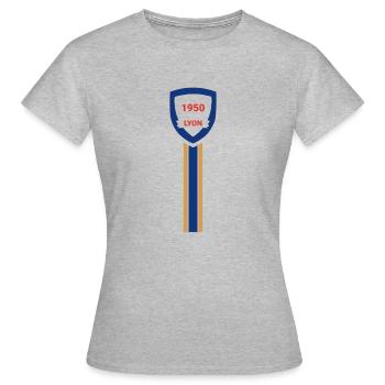 Lyon Fußballverein - Frauen T-Shirt - Grau meliert - Vorne - AI Model Female 172 dark (172cm)