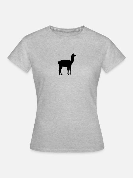 Lama - Frauen T-Shirt - Grau meliert
