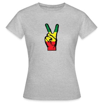 Finger Peace - T-shirt Femme - gris chiné - Devant - AI Model Female 172 dark (172cm)