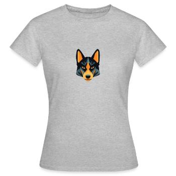 Hundekopf im Vektorstil - Frauen T-Shirt - Grau meliert - Vorne - AI Model Female 172 dark (172cm)