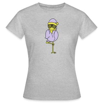 flamant santa claus - T-shirt Femme - gris chiné - Devant - AI Model Female 172 dark (172cm)