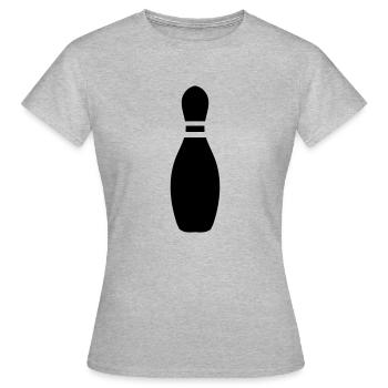 bowling kegeln kegel - Frauen T-Shirt - Grau meliert - Vorne - AI Model Female 172 dark (172cm)