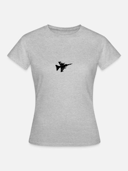 Jagdflugzeug - Frauen T-Shirt - Grau meliert