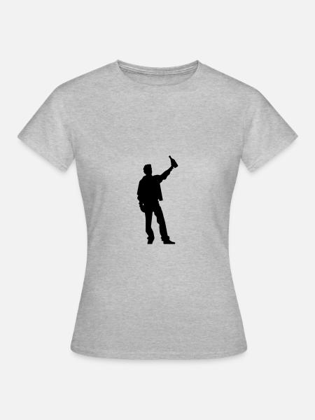 Besoffen Silhouette - Frauen T-Shirt - Grau meliert