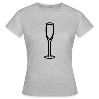 sektglas - Frauen T-Shirt - Grau meliert - Vorne - AI Model Female 172 dark (172cm)