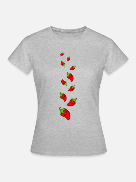 Chilli Comic - Frauen T-Shirt - Grau meliert