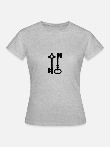 Antike Schlüssel - Frauen T-Shirt - Grau meliert