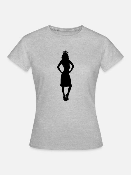 princess silhouette - Frauen T-Shirt - Grau meliert