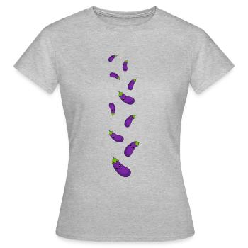 Aubergine Comic - Women's T-Shirt - heather grey - Front - AI Model Female 172 dark (172cm)