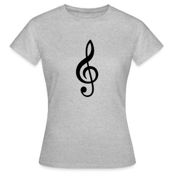 treble clef music - Women's T-Shirt - heather grey - Front - AI Model Female 172 dark (172cm)