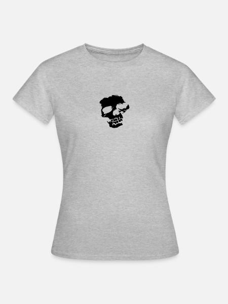 Skelett Schädel Totenkopf Tot Böse - Frauen T-Shirt - Grau meliert