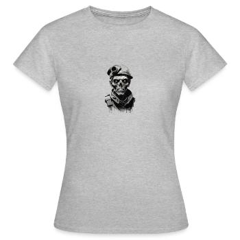 Soldat zombie - T-shirt Femme - gris chiné - Devant - AI Model Female 172 dark (172cm)