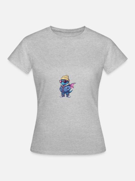 Drache Winter - Frauen T-Shirt - Grau meliert