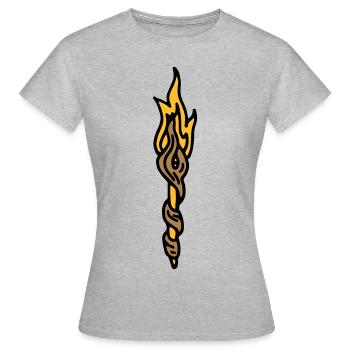 Zauberstab Fackel Zauberer Magie Magier - Frauen T-Shirt - Grau meliert - Vorne - AI Model Female 172 dark (172cm)