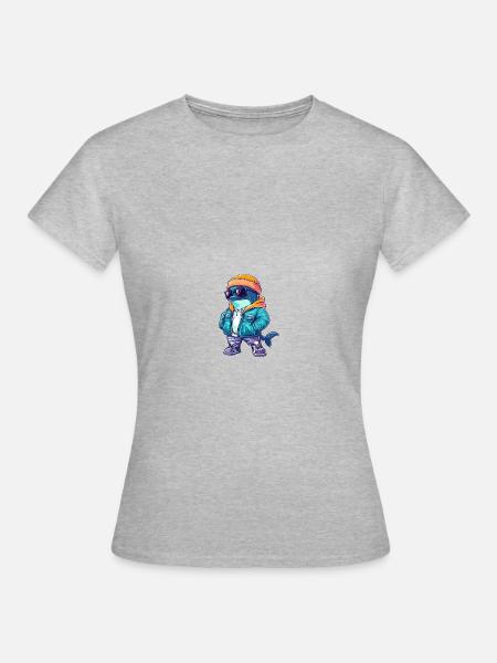 Delfin Winter - Frauen T-Shirt - Grau meliert