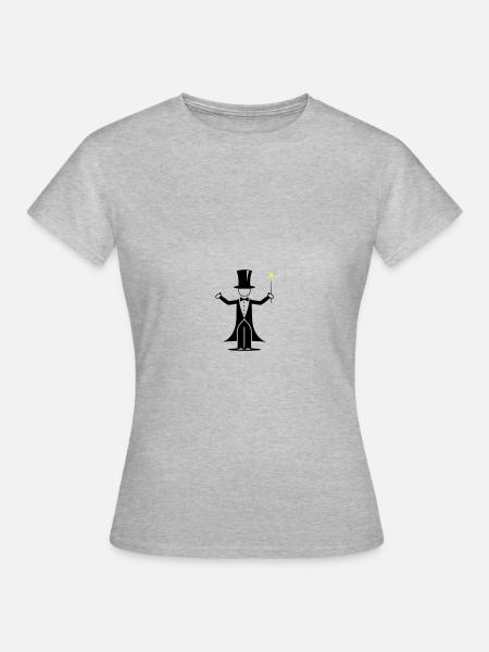 Zauberer Design - Frauen T-Shirt - Grau meliert