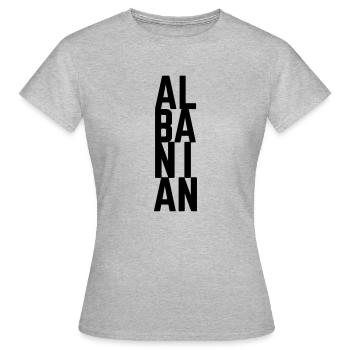 Albanie - T-shirt Femme - gris chiné - Devant - AI Model Female 172 dark (172cm)