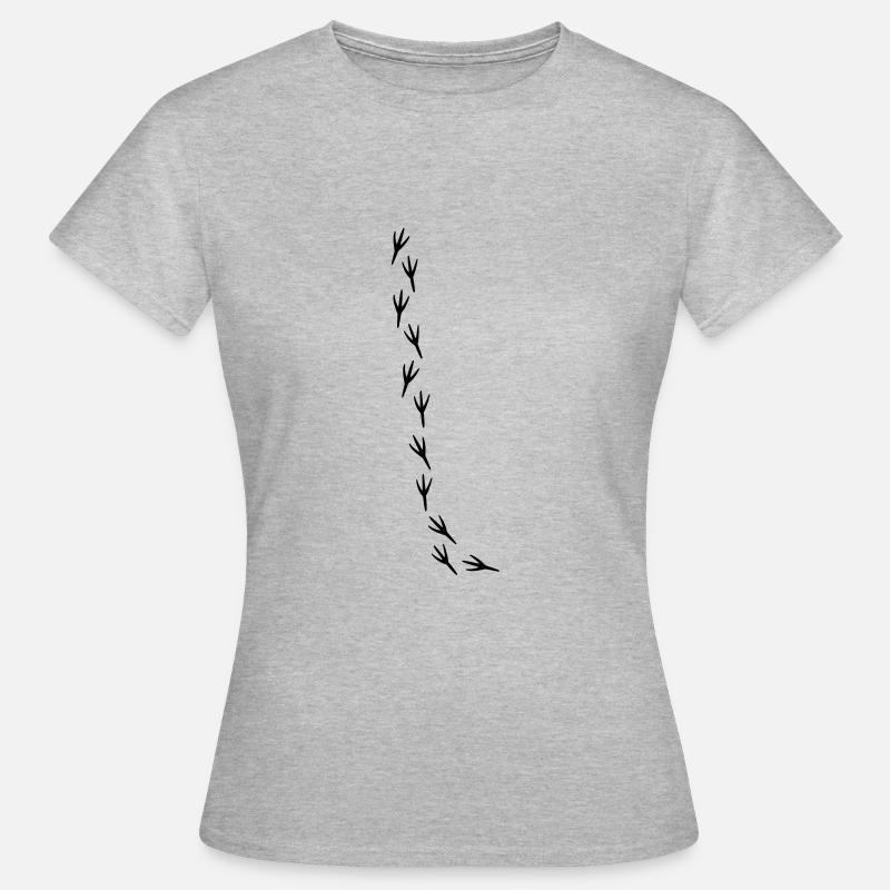Spatz Vogel Spur Vögelchen - Frauen T-Shirt - Grau meliert