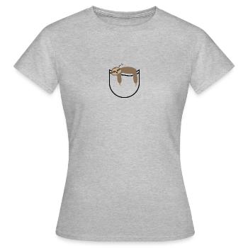 Pocket Sloth - Frauen T-Shirt - Grau meliert - Vorne - AI Model Female 172 dark (172cm)