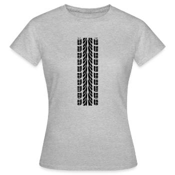 Spur Auto Reifen - Frauen T-Shirt - Grau meliert - Vorne - AI Model Female 172 dark (172cm)