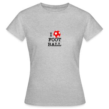 I love football - Women's T-Shirt - heather grey - Front - AI Model Female 172 dark (172cm)