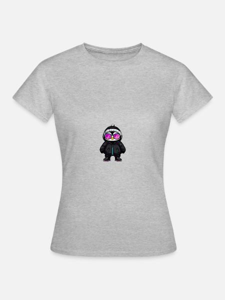 Pinguin Winter - Frauen T-Shirt - Grau meliert