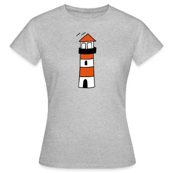 Leuchtturm - Frauen T-Shirt - Grau meliert - Vorne - AI Model Female 172 dark (172cm)