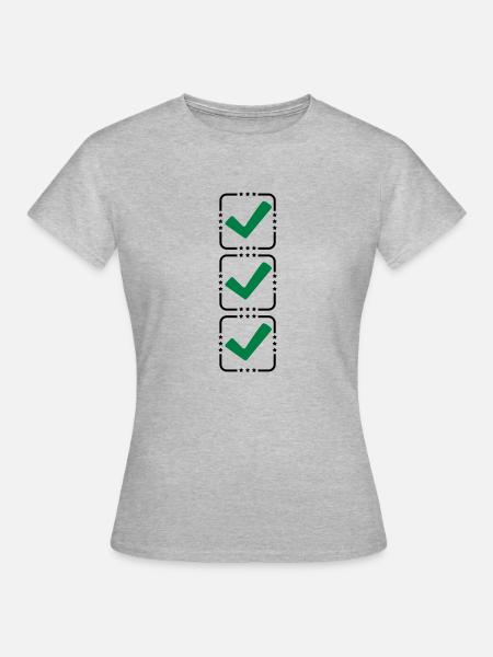 3 Haken Buttons - Frauen T-Shirt - Grau meliert