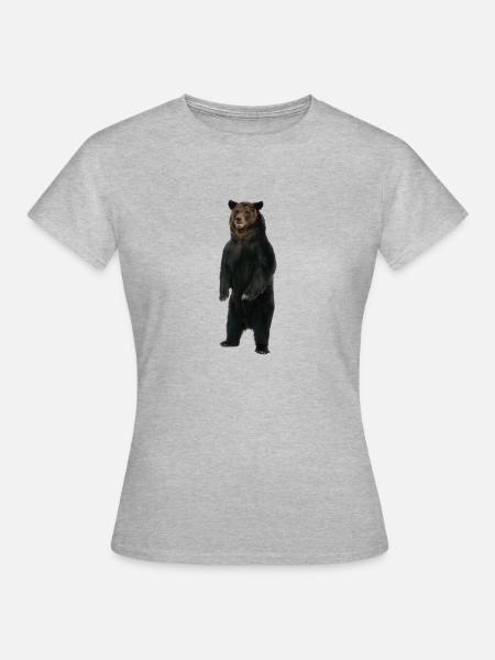 Stehender Bär - Frauen T-Shirt - Grau meliert