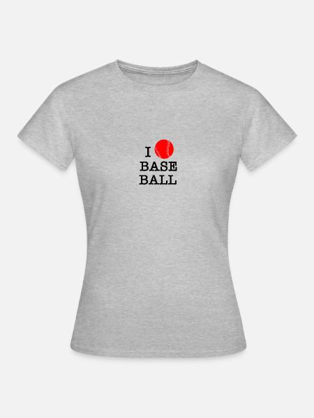 Ich liebe Baseball - Frauen T-Shirt - Grau meliert