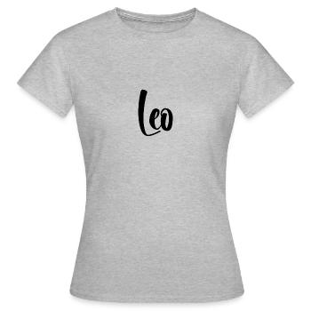 Name - Leo - Frauen T-Shirt - Grau meliert - Vorne - AI Model Female 172 dark (172cm)