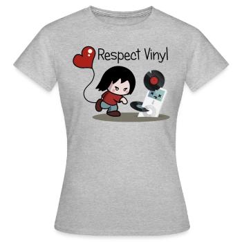 Kill your idols • Respect Vinyl - Women's T-Shirt - heather grey - Front - AI Model Female 172 dark (172cm)