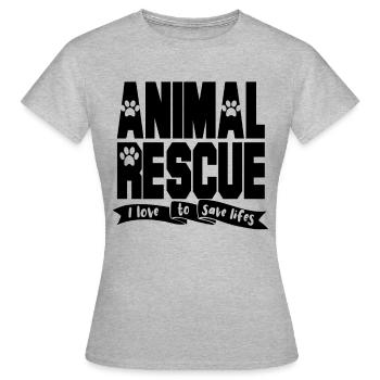 Protection des animaux Défenseurs des animaux Chiens Sauveteurs chiens - T-shirt Femme - gris chiné - Devant - AI Model Female 172 dark (172cm)