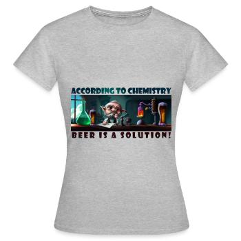 beer is a solution - Women's T-Shirt - heather grey - Front - AI Model Female 172 dark (172cm)