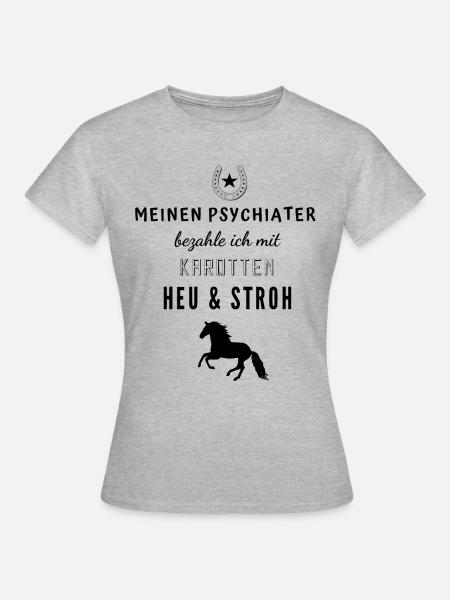Pferdespruch - Frauen T-Shirt - Grau meliert