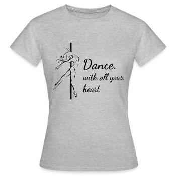 Pole dance - Frauen T-Shirt - Grau meliert - Vorne - AI Model Female 172 dark (172cm)