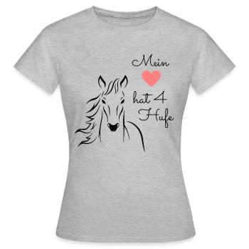 Pferde Spruch - Frauen T-Shirt - Grau meliert - Vorne - AI Model Female 172 dark (172cm)